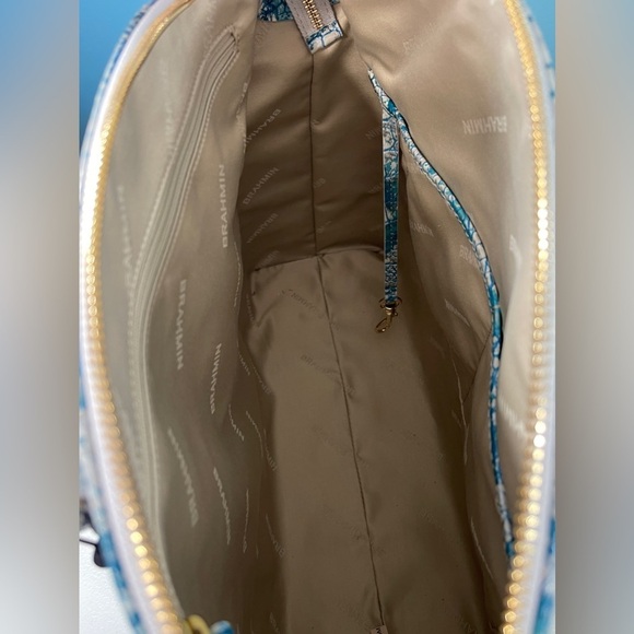 Brahmin Large Duxbury Mesmerized Melbourne Leather Satchel Calming Blue - Picture 6 of 8